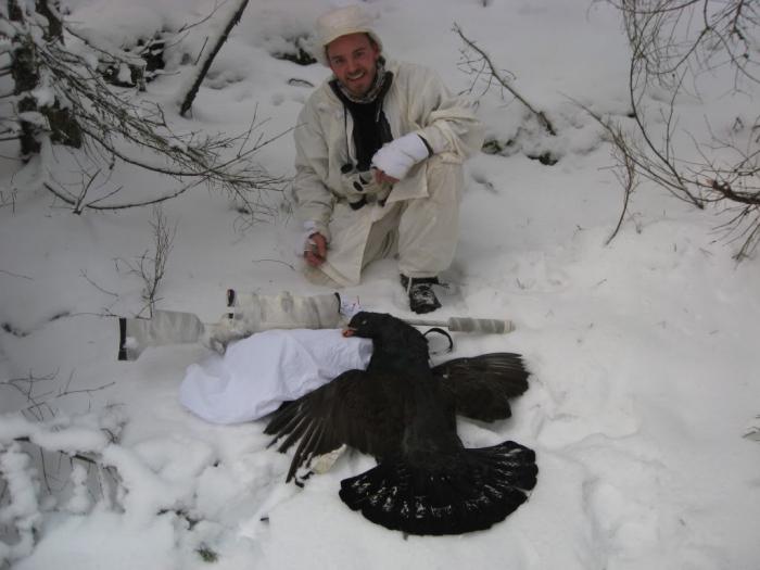 зимняя охота на глухаря
