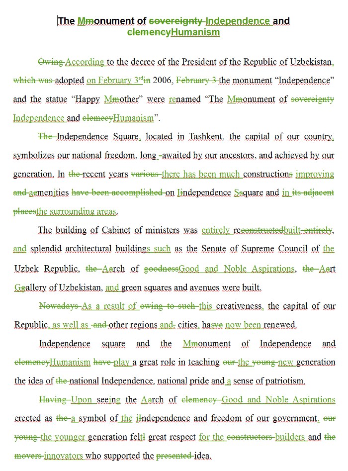 Английский текст диктанта