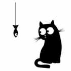 Трафарет кошка и рыбка