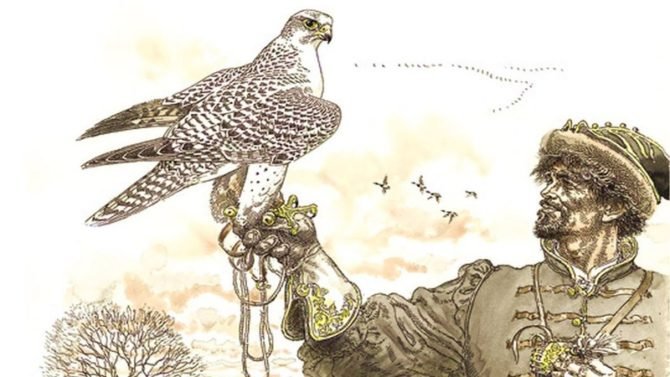 В Европе соколиная охота получила распространение в Средние века