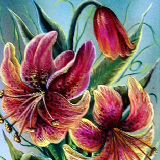 Цветы в вазе - картина на зеркале