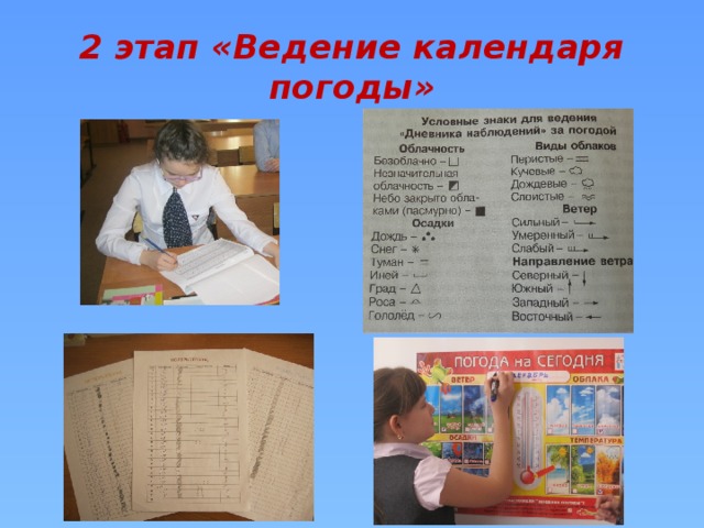 2 этап &laquo;Ведение календаря погоды&raquo; 