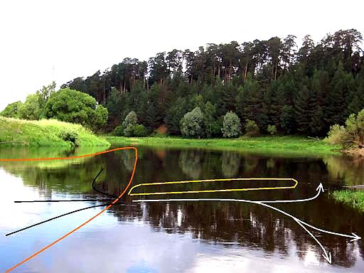 Тропа леща от ямы до берега реки снимок