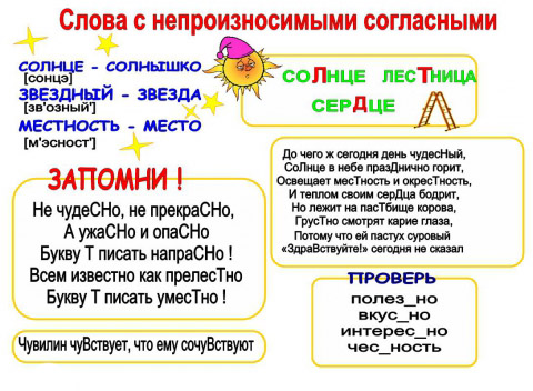 Диктанты на непроизносимые согласные