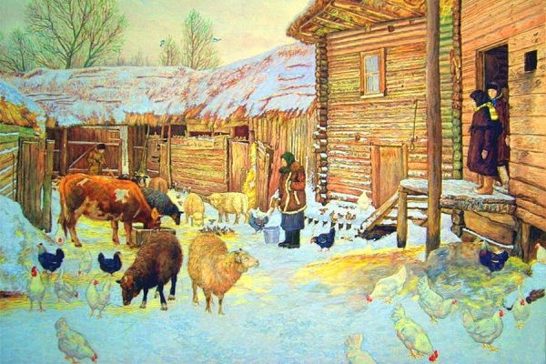 Крестьянский двор, скот и домашняя птица