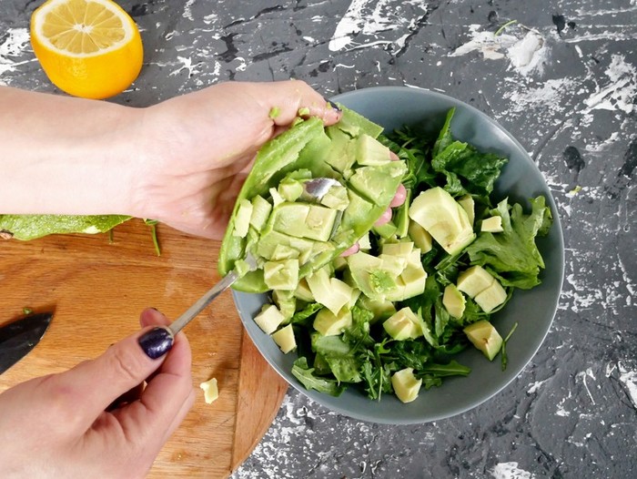 Салат из авокадо и сёмги Авокадо, Салат, Семга, Еда, Видео рецепт, Видео, Длиннопост, Кулинария, Рецепт, Видеоблог