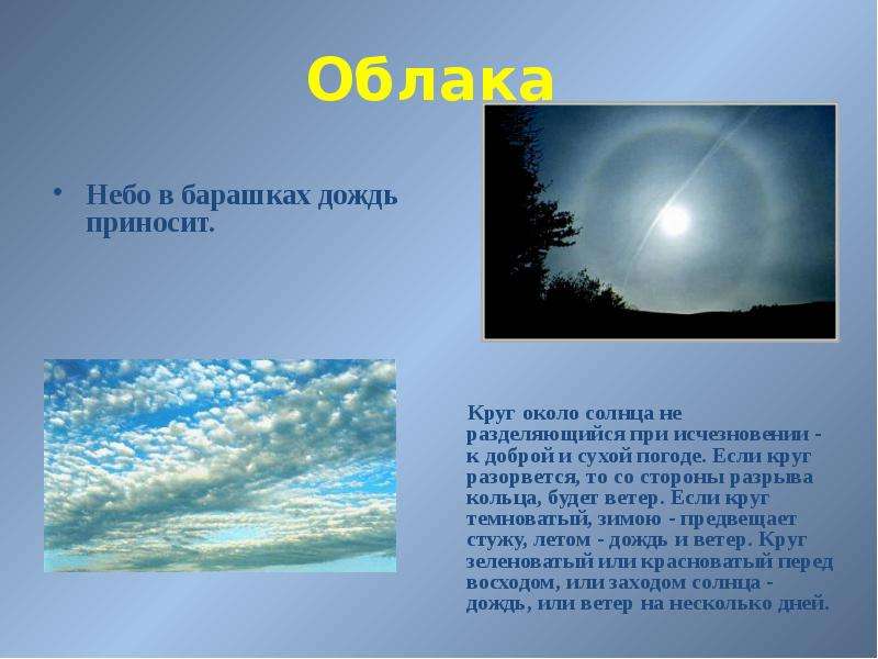 Народные приметы как средство определения погоды - презентация к уроку Окружающий мир, слайд №9
