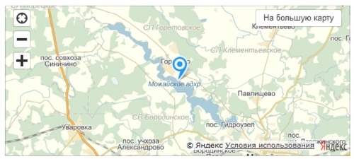 водохранилище на карте