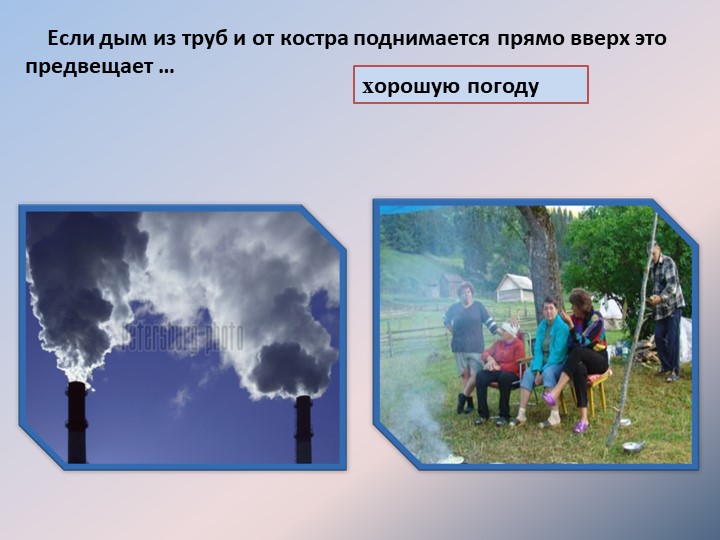 Если дым из труб и от костра поднимается прямо вверх это предвещает … хор
