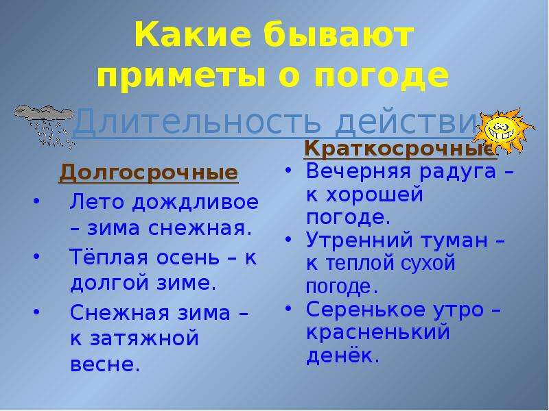 Народные приметы как средство определения погоды - презентация к уроку Окружающий мир, слайд №6