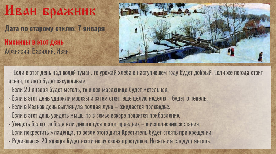 20 января — день Иоанна Предтечи