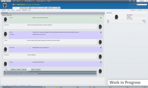 Вот так в Football Manager 2012 происходит общение
