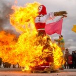 Сжигание чучела на Масленицу