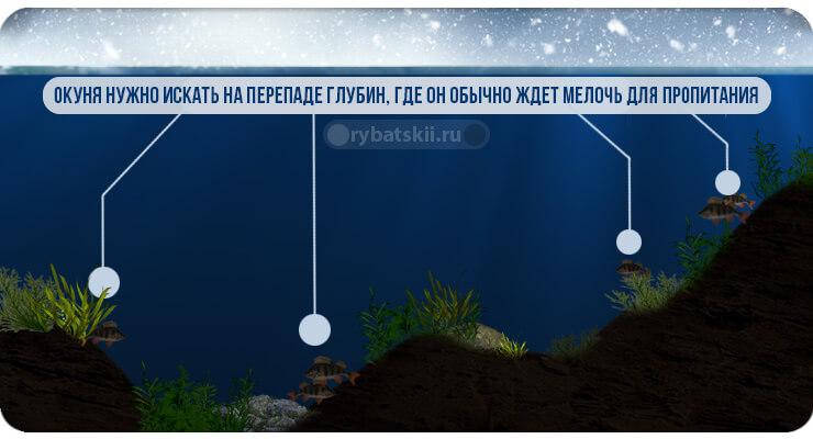 Перепады глубины в водоёме