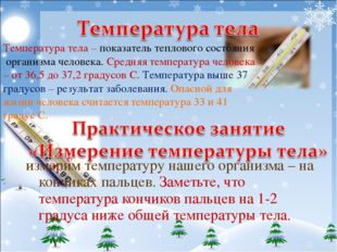измерим температуру нашего организма – на кончиках пальцев. Заметьте, что тем