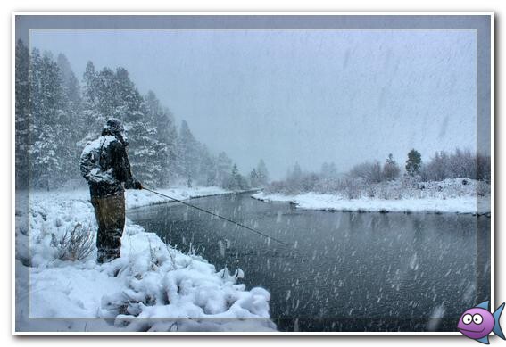 зима снегопад рыбалка