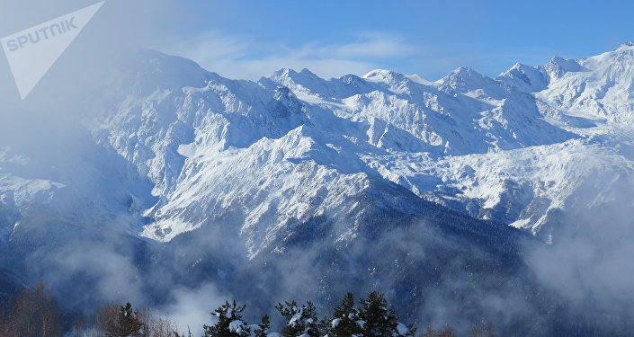 Зимний пейзаж высокогорной Сванети