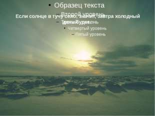  Если солнце в тучу село, значит, завтра холодный день будет. 