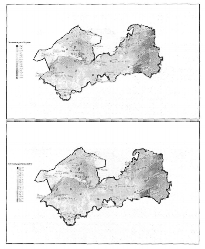 Трехмерные карты значений индексов.