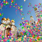 Храм и цветные шарики