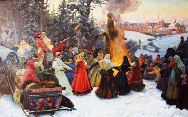 Картина "Сжигание чучела"