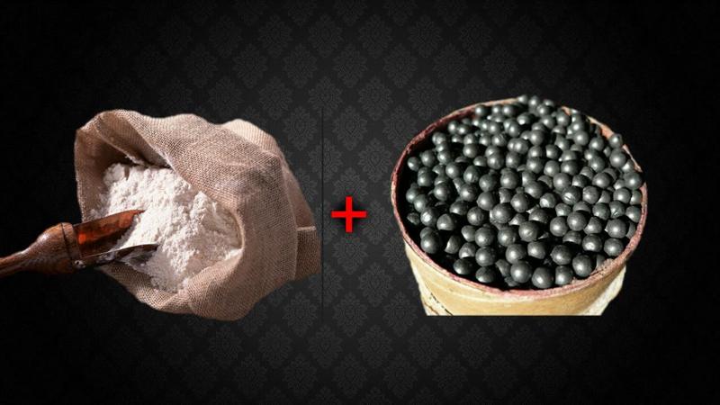 Пересыпка дроби крахмалом