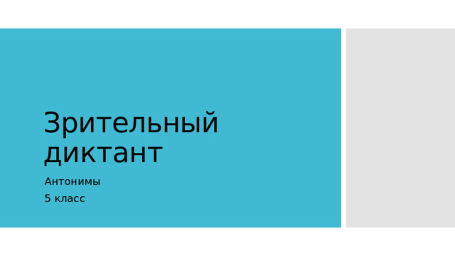 Зрительный диктант Антонимы 5 класс