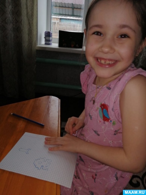 Сидим дома с пользой. Пишем графический диктант на тему &laquo;Космос&raquo;, с детьми старшего дошкольного возраста